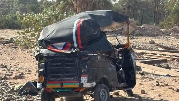تصادم قطار وتوك توك يصيب طالبة وشاب في أسوان