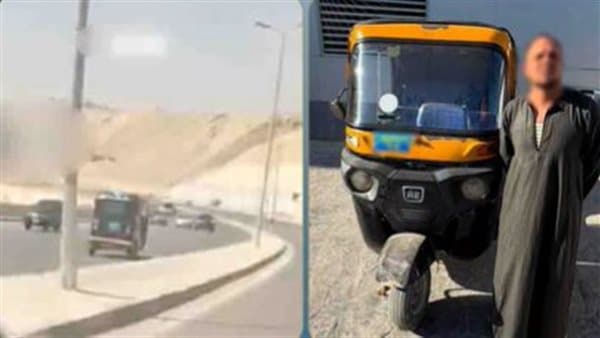 قائد توك توك يعترض الطريق بالمقطم