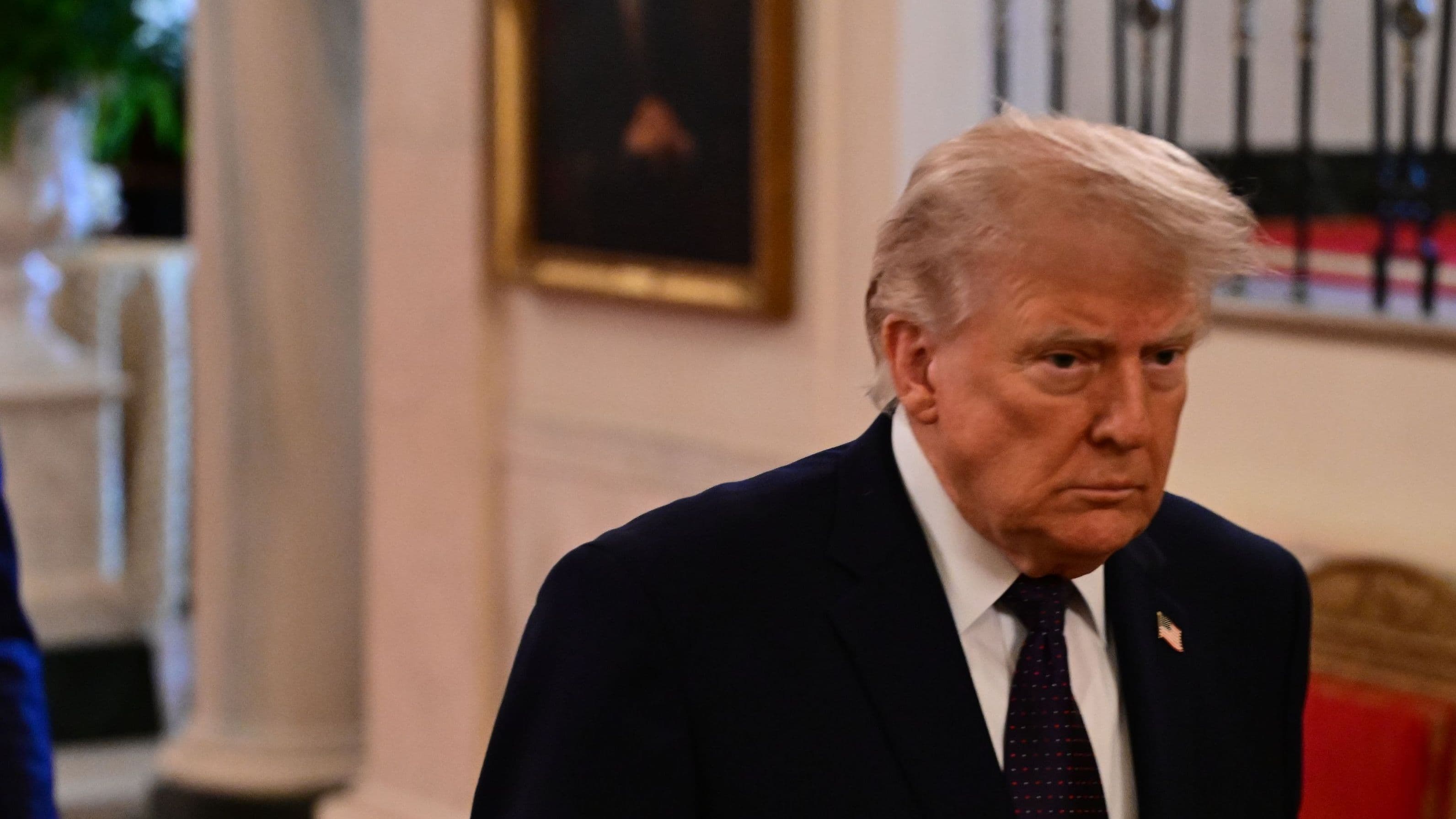 Trump meets his rival in the stands during the World Cup final