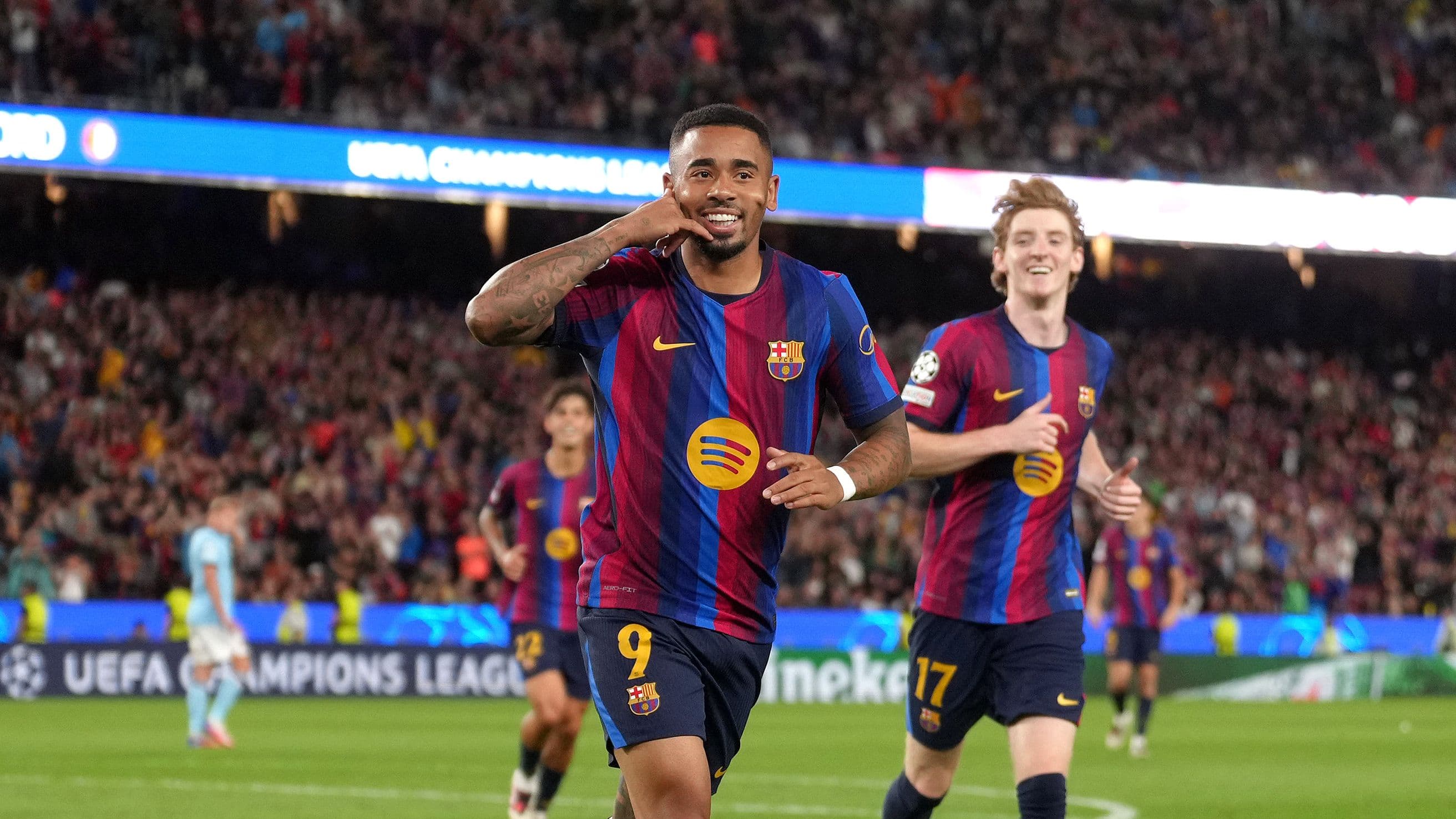 Video: Jesus scores first goal as Barcelona emulates historic 76-year-old feat